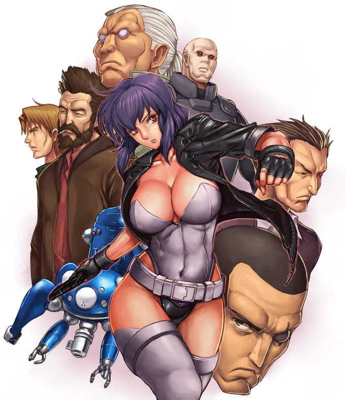 beltskirt, boma_(ghost_in_the_shell), breasts, cleavage, curvy, ghost_in_the_shell, ghost_in_the_shell_stand_alone_complex, ibanen, ishikawa, kusanagi_motoko, large_breasts, paz, saito, saitou_(ghost_in_the_shell), tachikoma, thick_thighs, thigh-highs, thighhighs, togusa, wide_hips