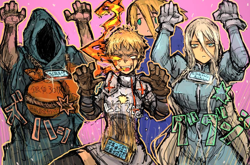2girls, anastasia_nikolaevna_romanova, blonde_hair, blush, breasts, drifters, face_of_the_people_who_sank_all_their_money_into_the_fx, flat_chest