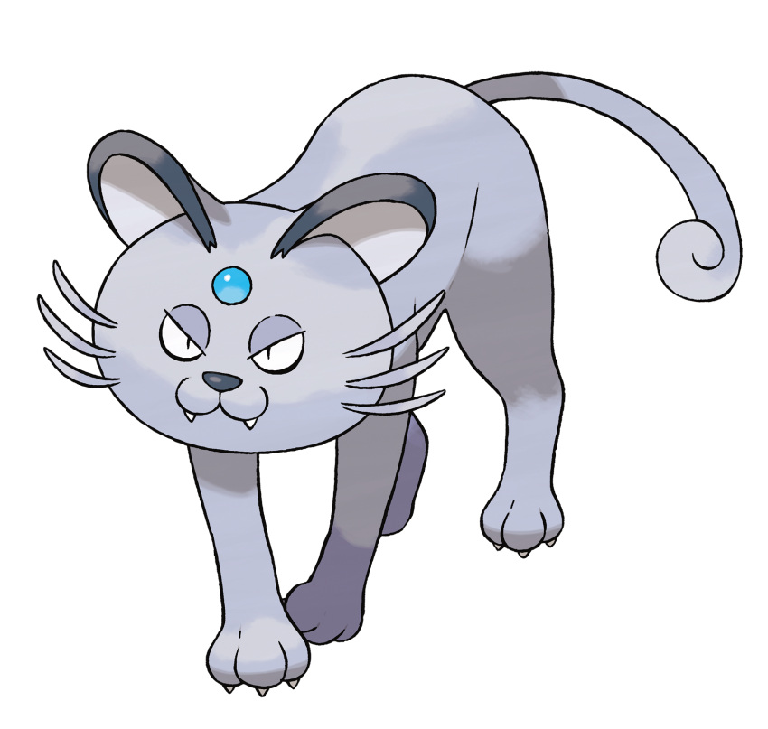 alolan_persian, animal_ears, cat_ears, cat_tail, highres, no_humans, official_art, persian