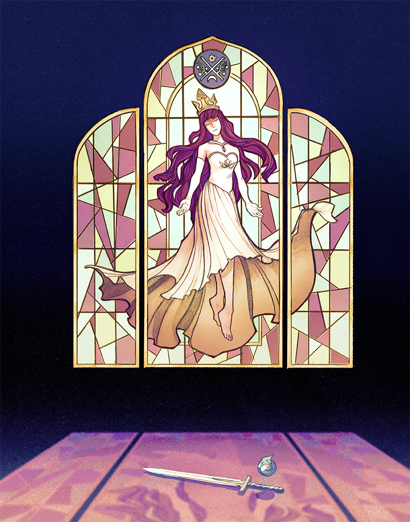 bad_end, barefoot, caitlyn_kurilich, child_of_light_(game), crown, defeat, dress, elbow_gloves
