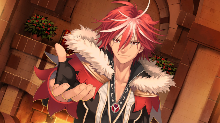 >:), 1boy, agnam_bulletheart, ahoge, blade_arcus_from_shining, body_offscreen, book, brick