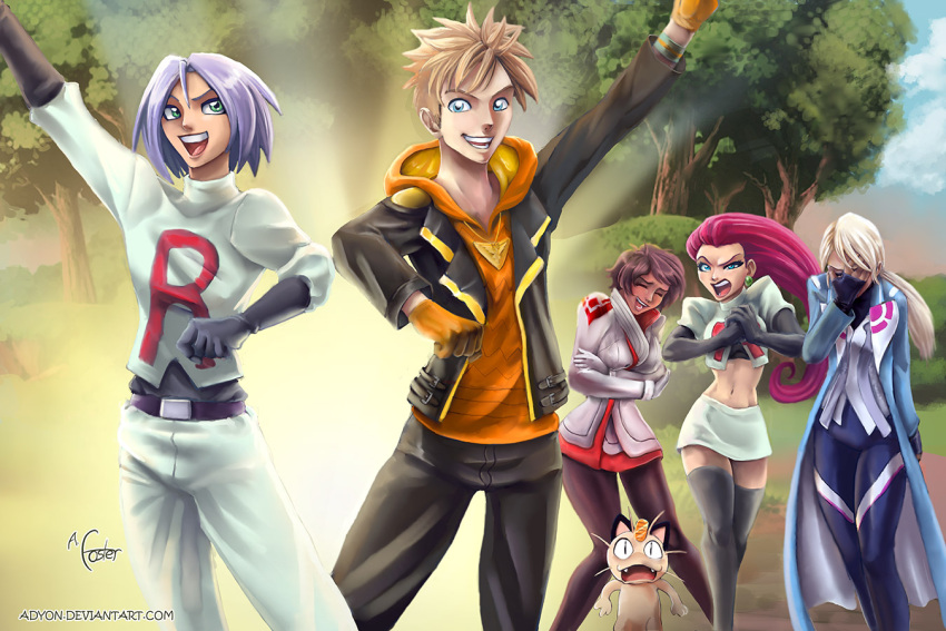 2boys, 3girls, adyon, angry, blanche_(pokemon), blonde_hair, blue_eyes, candela_(pokemon)