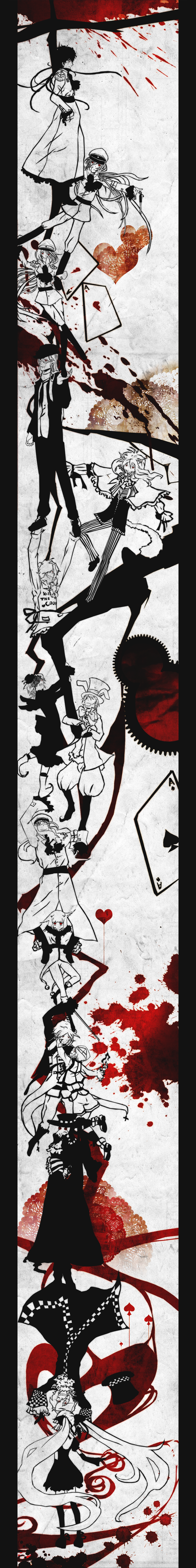 absurdres, animal_ears, apron, black_hair, bow, cat_ears, cat_tail, checkered