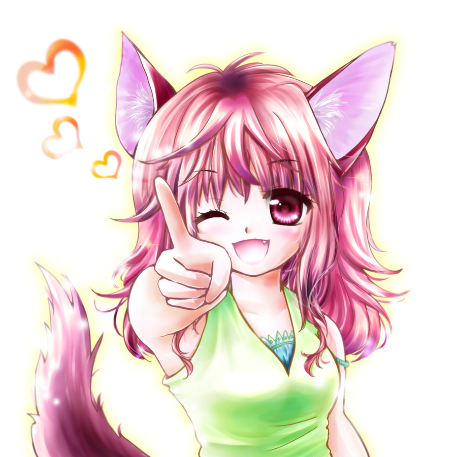 1girl, ;d, animal_ears, bra, brown_hair, dog_ears, dog_tail, fang
