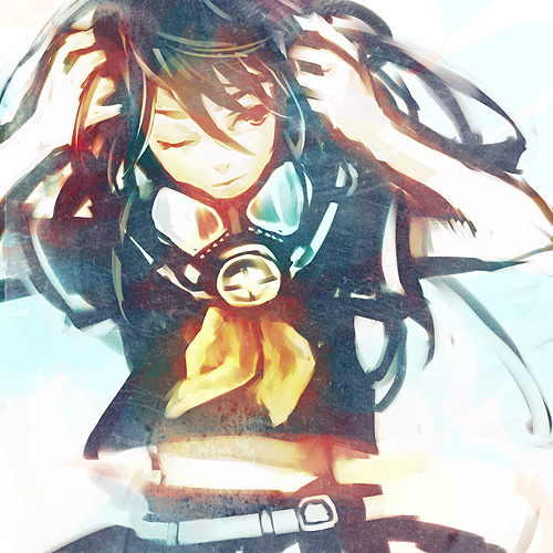 gas_mask, lowres, mikeneko_ringo, original, school_uniform, uroko_(mnr)