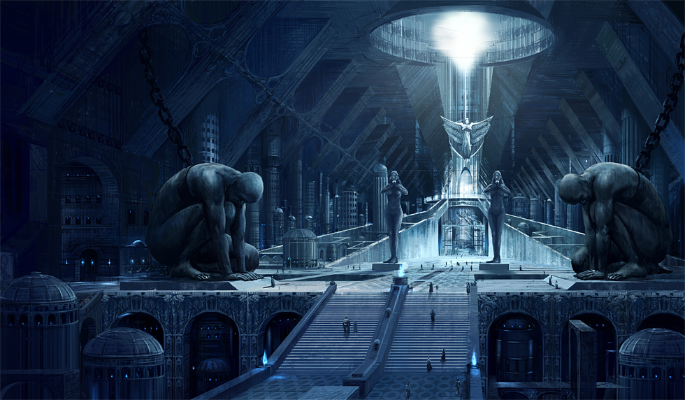 gigandal_federation, light, noba, pixiv, pixiv_fantasia, pixiv_fantasia_3, stairs, statue