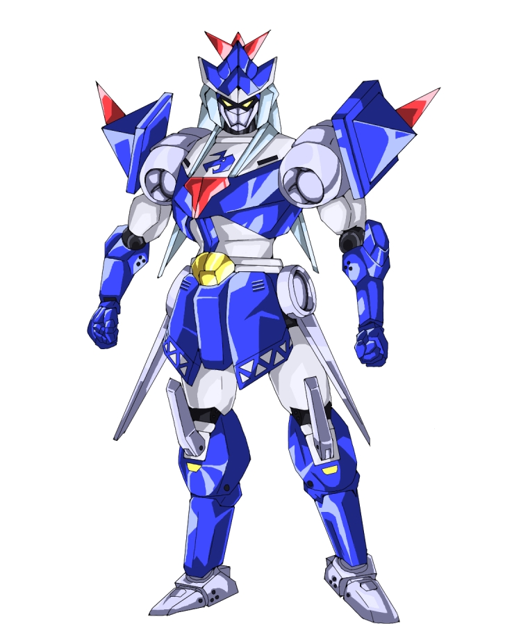armor, arms_at_sides, clenched_hands, full_body, kamishirasawa_keine, kenryuu_(machine_robo), looking_at_viewer, machine_robo