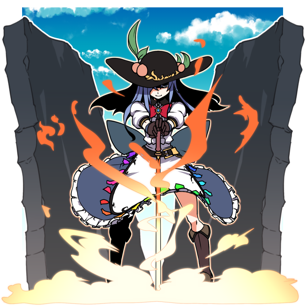 1girl, belt, boots, bow, bowtie, dress, fire, food