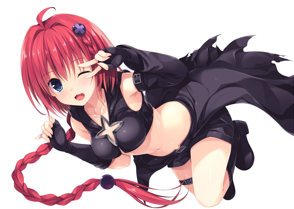 1girl, ahoge, blue_eyes, blush, boots, braid, breasts, collarbone