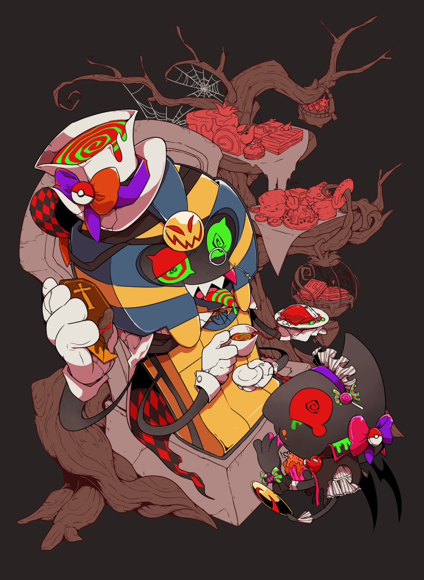 bandages, bare_tree, basket, blood, blood_bag, blue_bow, bow, cake