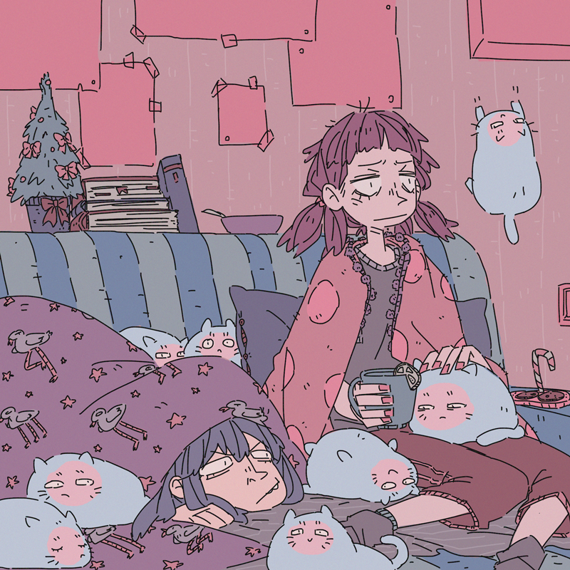 >:|, ._., 2girls, :/, :|, alternate_hair_color, alternate_hairstyle, animal