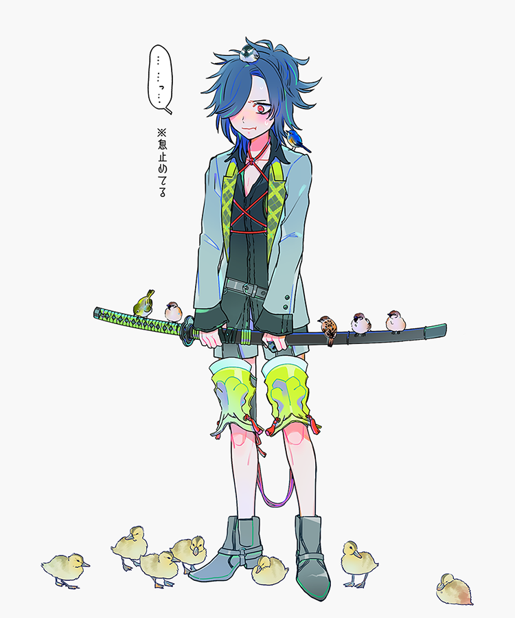 ..., 1boy, :t, bird, bird_request, child, duck, duckling