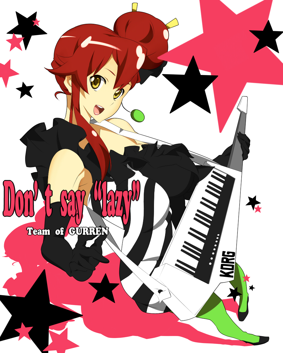 chopsticks, cosplay, don't_say_lazy, don't_say_"lazy", dress, earrings, frills, hair_bun
