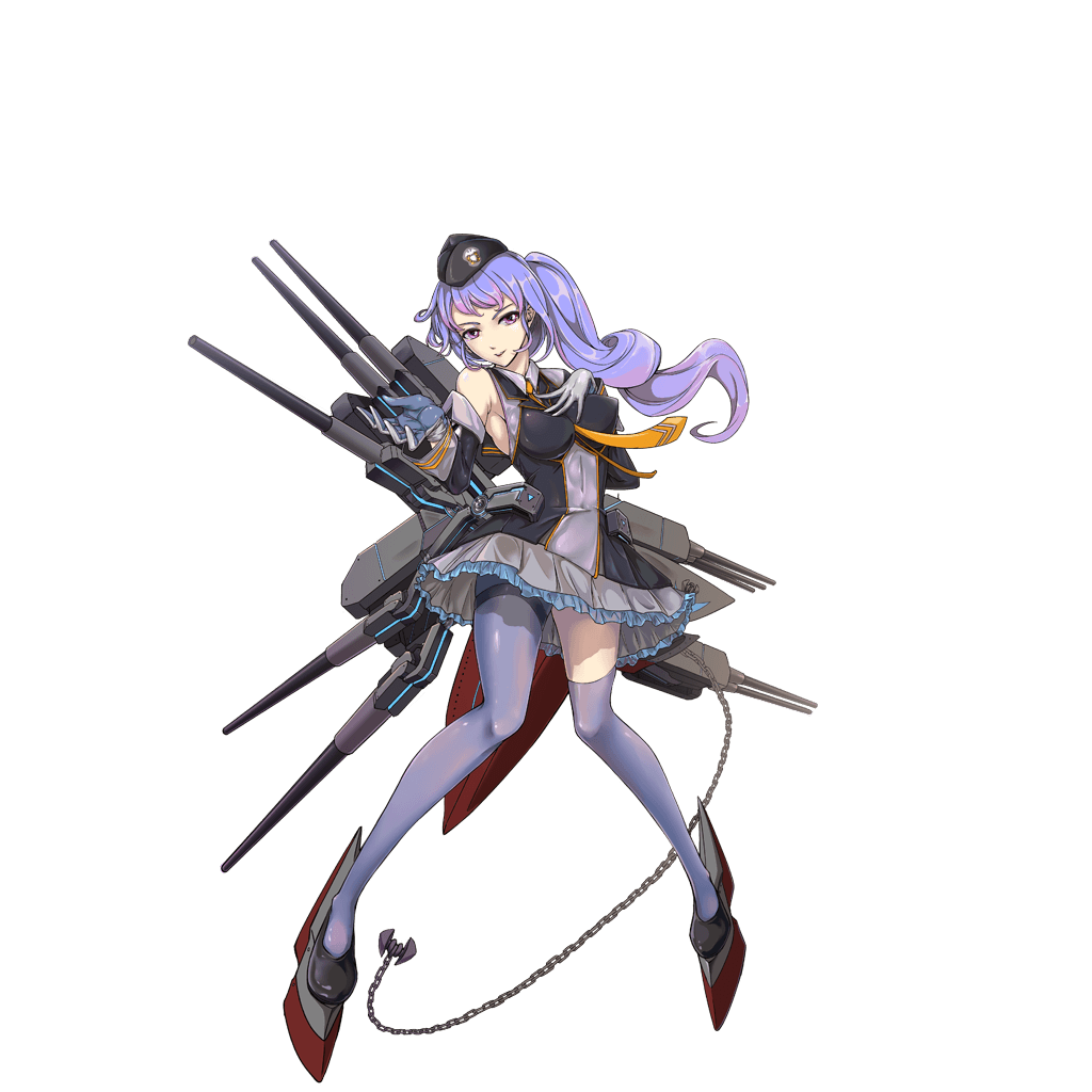 1girl, anchor, asymmetrical_legwear, asymmetrical_sleeves, between_breasts, black_dress, black_hat, black_shoes