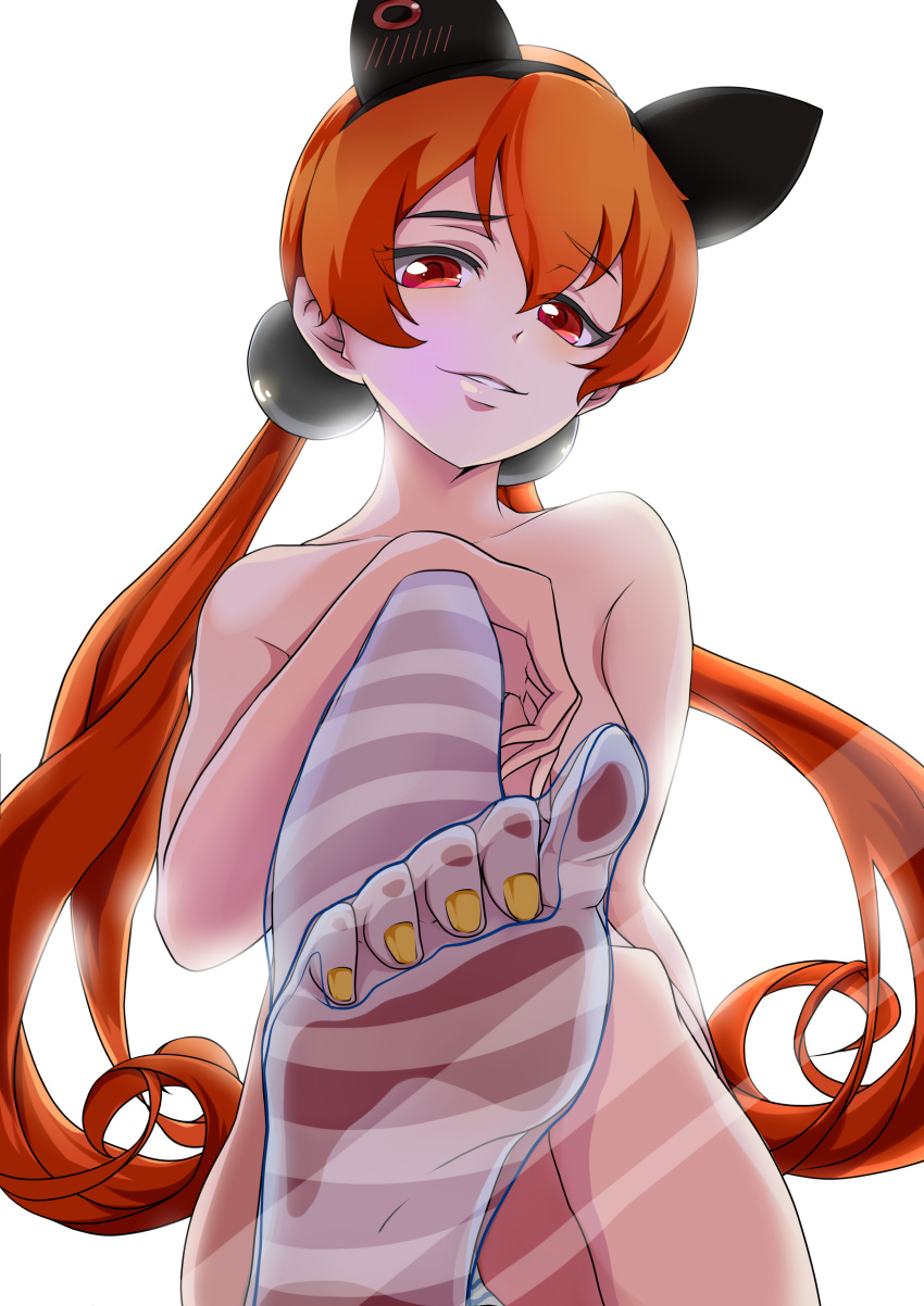 1girl, absurdres, against_glass, alisa_southerncross, animal_ears, arm_at_side, bangs, bare_shoulders
