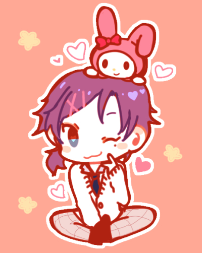 1boy, beauty_mark, blue_eyes, blue_hair, blush, chibi, collared_shirt, flat_color