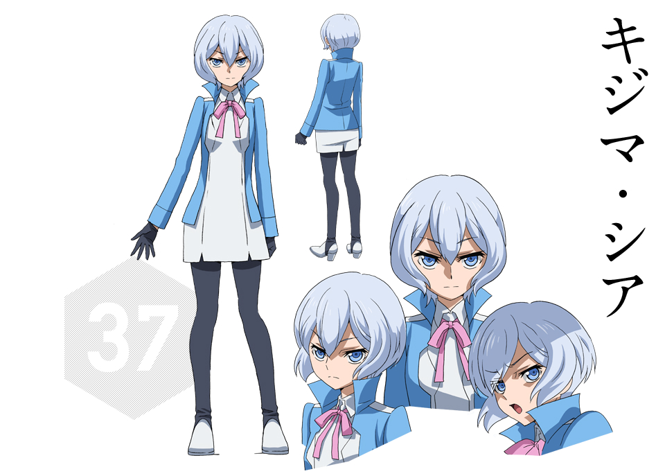 1girl, back, black_gloves, black_legwear, blue_eyes, gundam, gundam_build_fighters, gundam_build_fighters_try