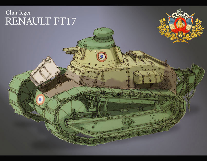 an-chang, military_vehicle, original, renault_ft17, tank, vehicle, world_war_i