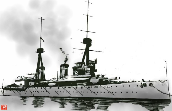 error_(errorless), military, monochrome, original, royal_navy, ship, smoke, warship, water, world_war_i