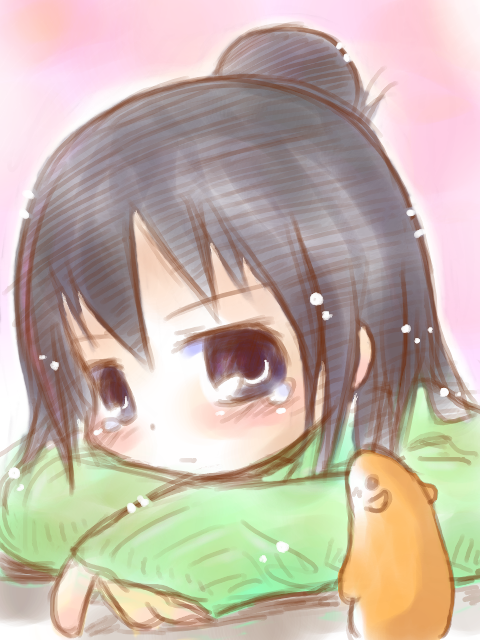 akita_shoten, beretta_(kokoaka), black_hair, blush, chibuki, child, closed_mouth, gradient