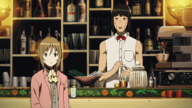 1boy, 2girls, aikawa_miyuu, animated, bouncing_breasts, breasts, brown_hair, huge_breasts