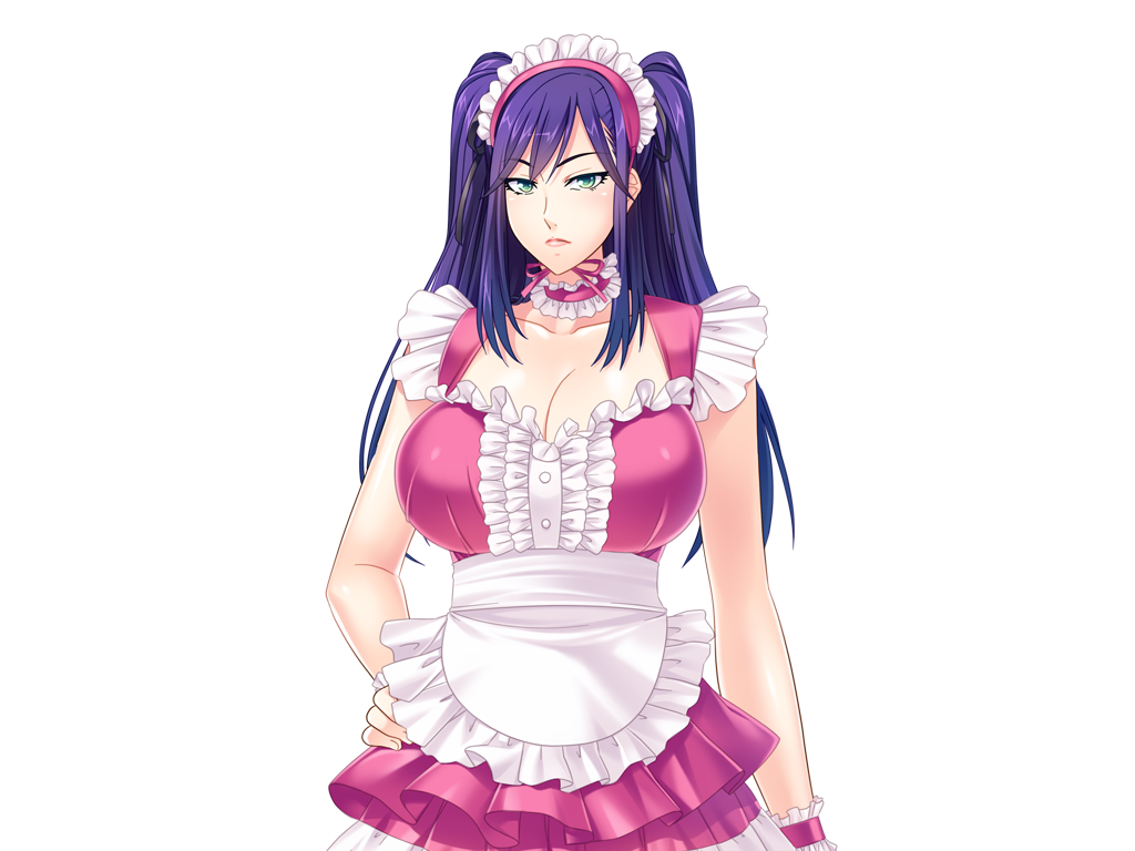 1girl, breasts, choker, cleavage, do-s_na_sparta_kyonyuu_onna_kyoushi_wo_kyokon_de_do-m_na_haramase_onaho_ni_shita_gakuen_seikatsu_nisshi, game_cg, green_eyes, hand_on_hip