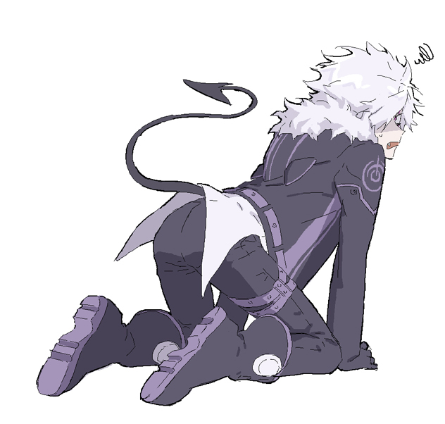 1boy, add_(elsword), boots, elsword, facial_mark, fang, full_body, fur