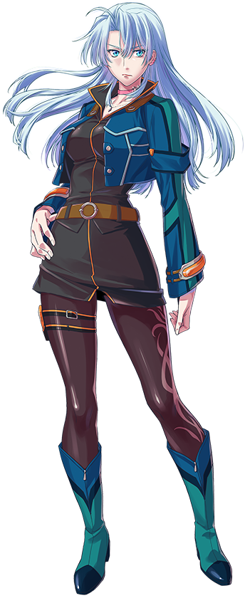 1girl, banpresto, belt, blue_eyes, blue_shoes, boots, calvina_coulange, facial_mark