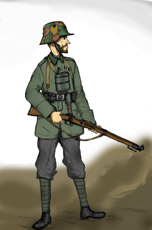 ernest, facial_hair, gewehr_98, grenade, gun, helmet, military, original