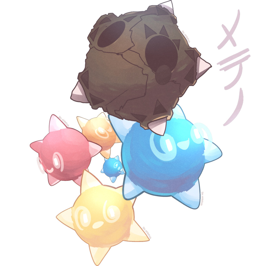 10s, full_body, minior, minior_(shields_down), no_humans, pokemon, pokemon_sm, simple_background