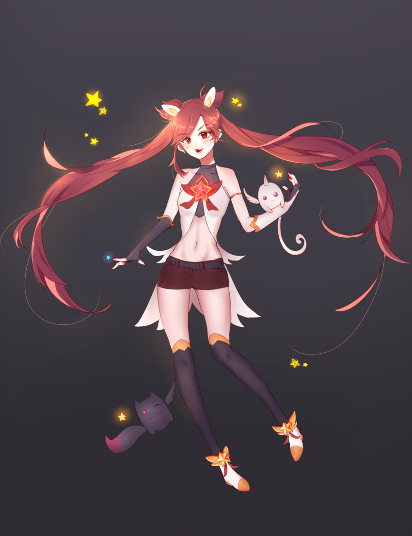 alternate_costume, alternate_hair_color, elbow_gloves, fingerless_gloves, gloves, jinx_(league_of_legends), kuro_(league_of_legends), league_of_legends