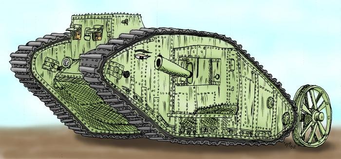 artist_request, mark_i_tank, military_vehicle, original, tank, vehicle, world_war_i