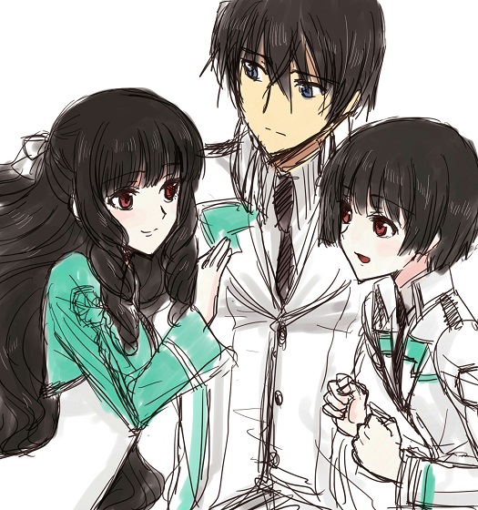 1girl, 2boys, black_hair, blue_eyes, cousins, kuroba_ayako, kuroba_fumiya, long_hair
