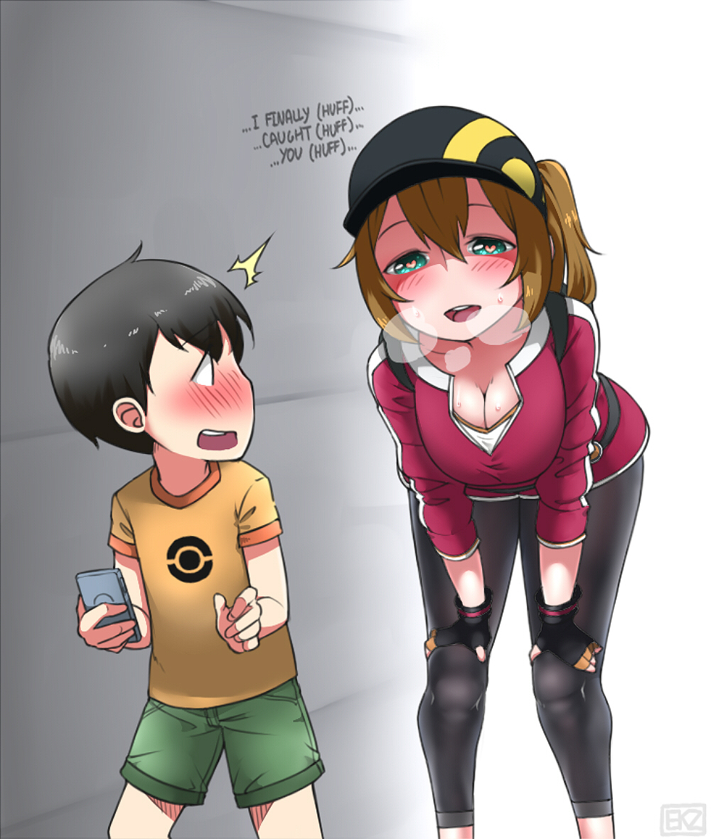 ..., 1boy, 1girl, age_difference, bent_over, black_gloves, black_hair, blush