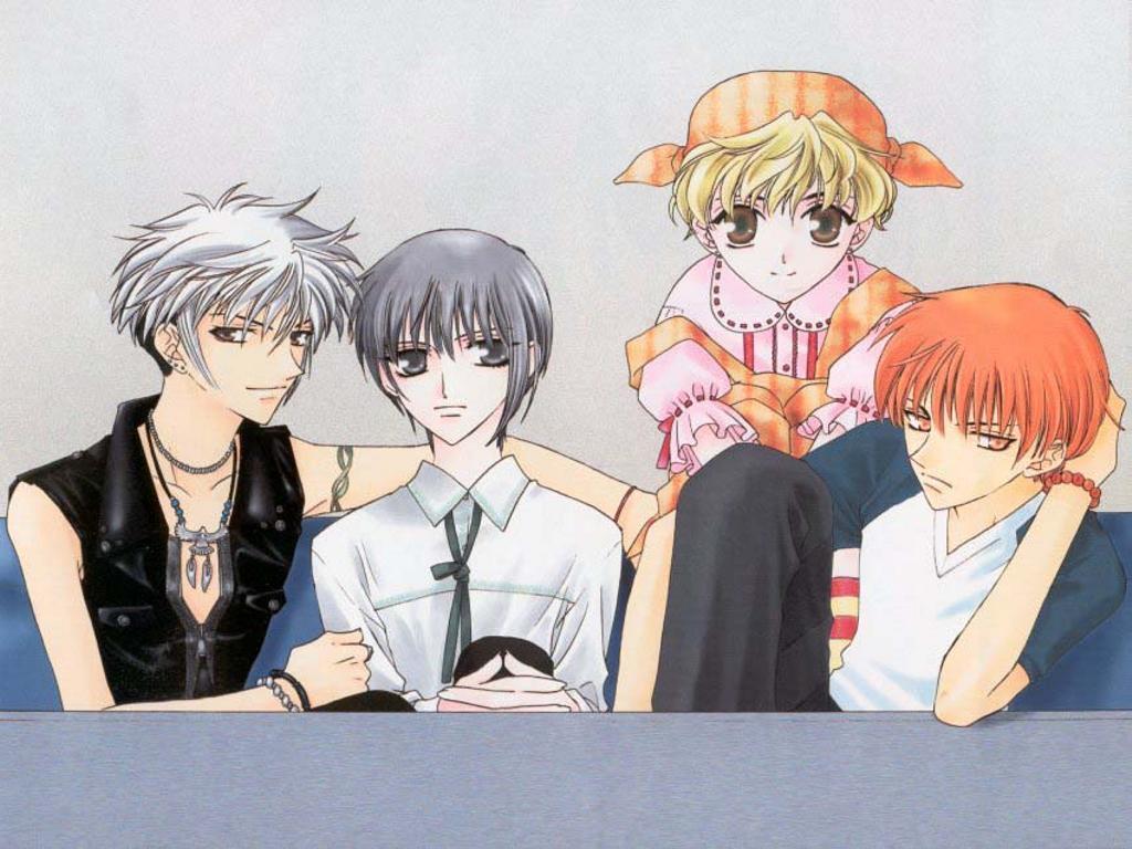 4boys, apron, blonde_hair, bracelet, brown_eyes, earrings, fruits_basket, grey_eyes