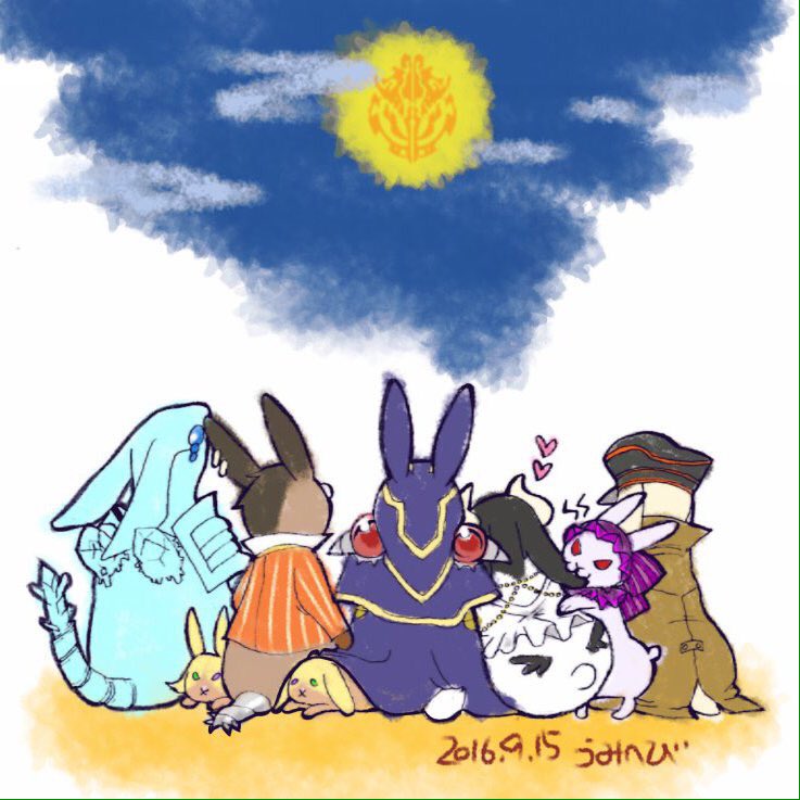 3girls, 5boys, ainz_ooal_gown, albedo, animal, artist_request, aura_bella_fiora, black_hair