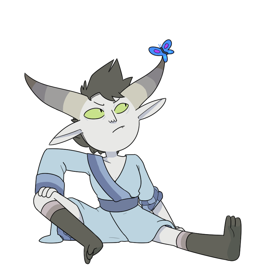 adventure_time, bandit_princess, cat_eyes, demon_girl, fangs, green_sclera, horns, mohawk