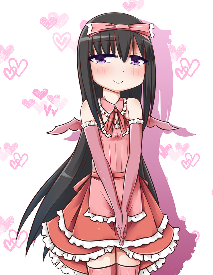1girl, akemi_homura, black_hair, blush, bow, hair_bow, long_hair, mahou_shoujo_madoka_magica