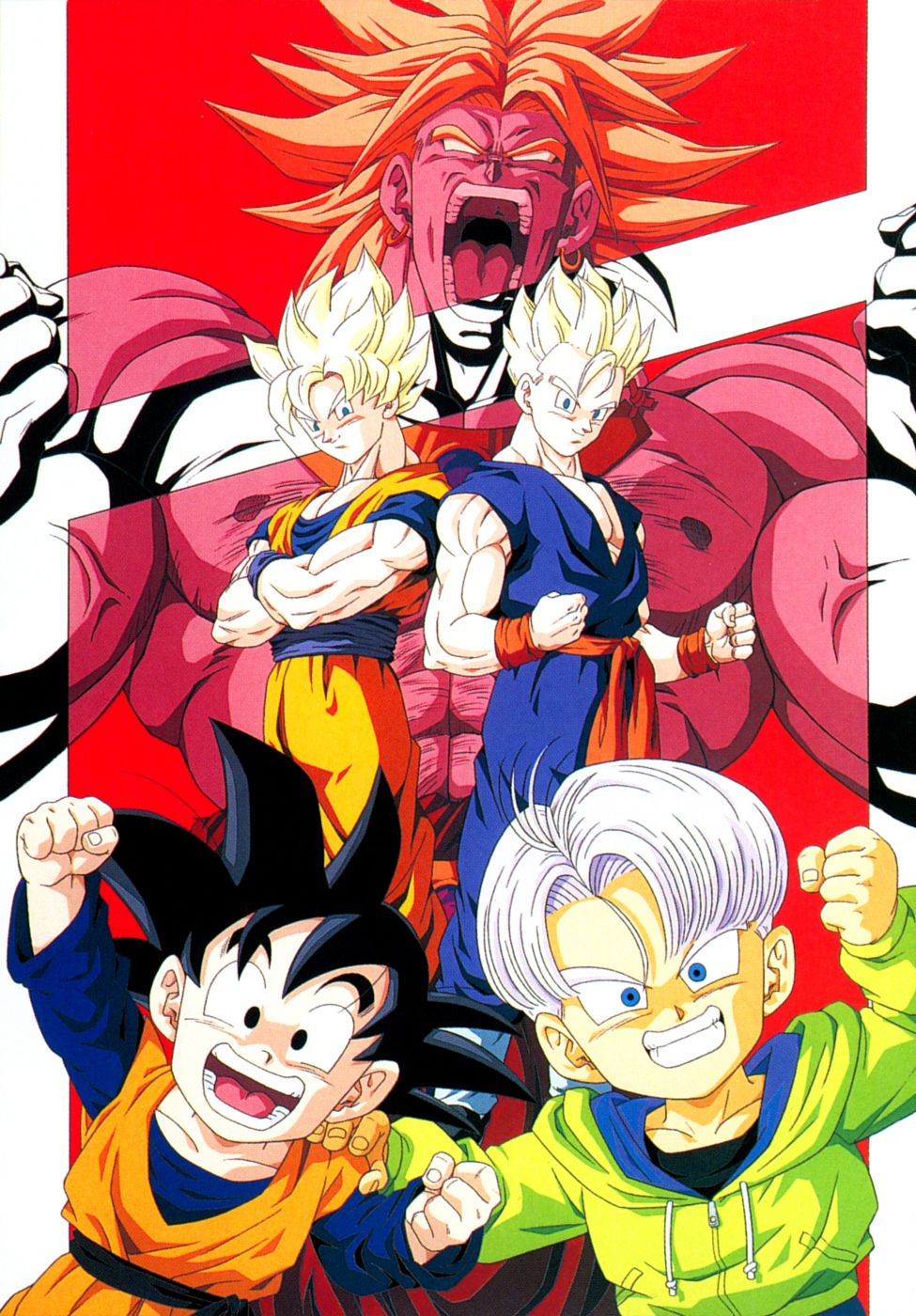 5boys, 90s, angry, black_hair, blue_eyes, bracelet, broly, dragon_ball