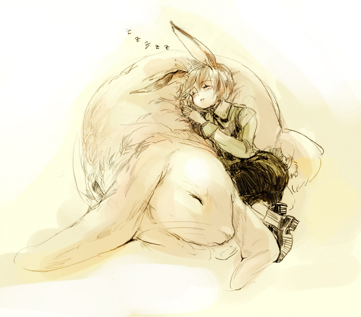 1boy, blonde_hair, collared_shirt, fruits_basket, lmp, long_sleeves, male_focus, oversized_animal