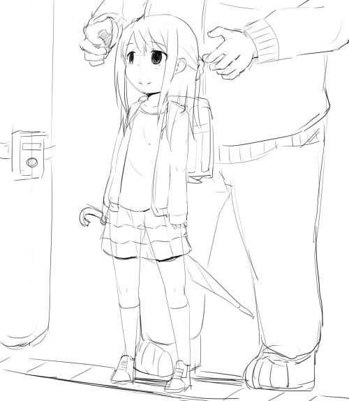 1boy, 1girl, backpack, child, closed, eyebrows, eyebrows_visible_through_hair, full_body