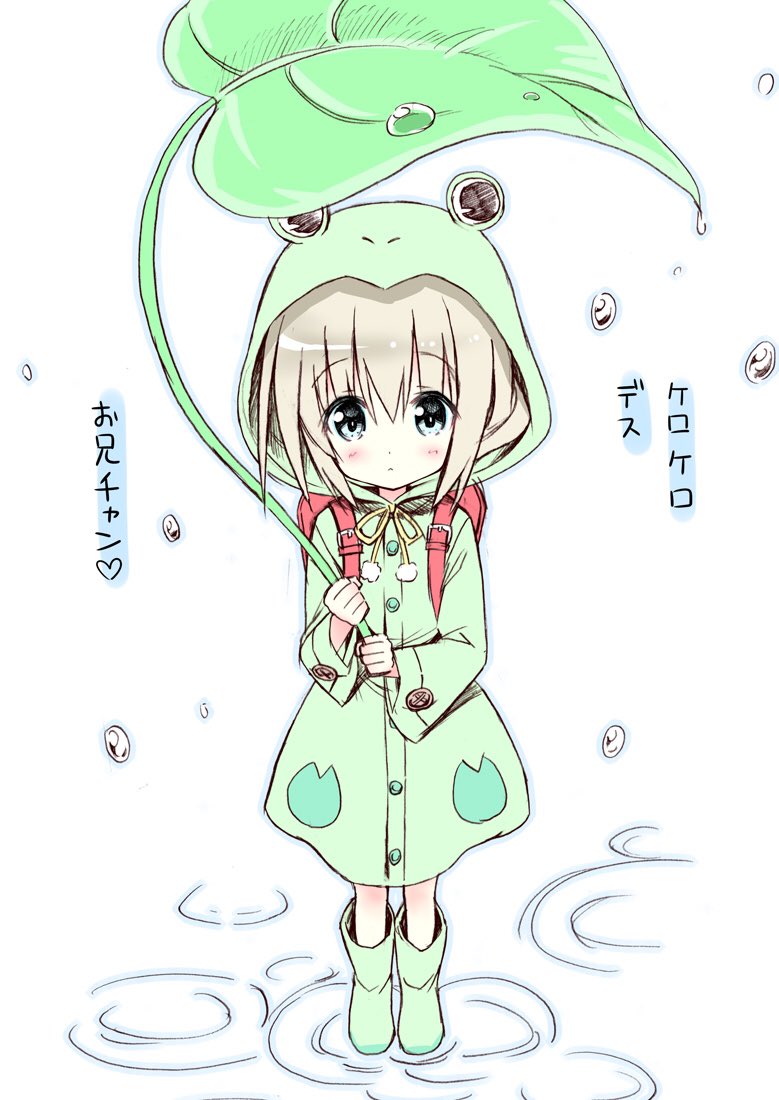 1girl, animal_hood, backpack, bag, blue_eyes, boots, brown_hair, coat