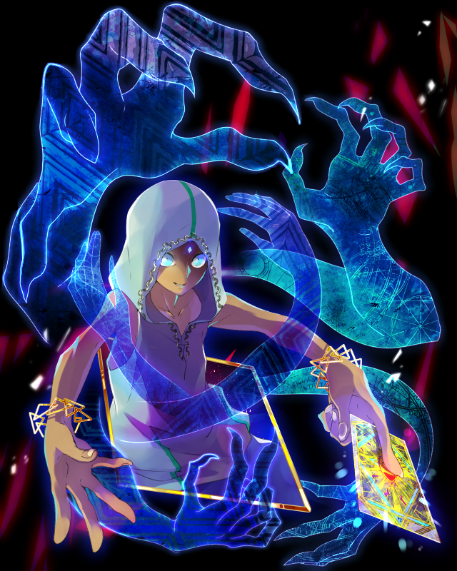 1boy, bayonetta, bayonetta_2, blue_eyes, bracelet, collarbone, dark_skin, facial_mark