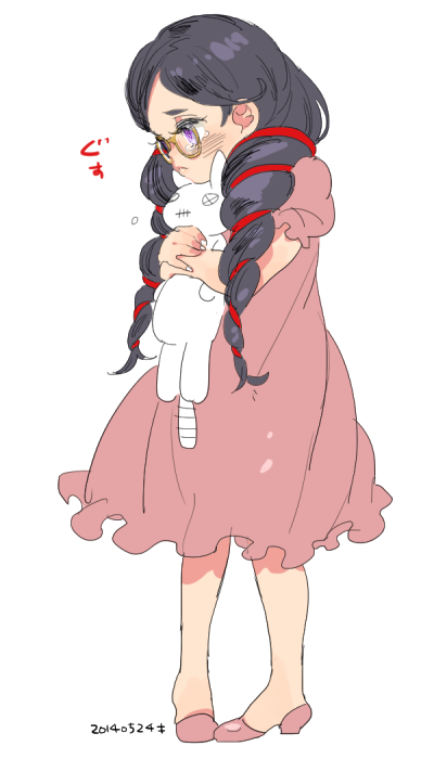 1girl, 2014, bayonetta, bayonetta_(character), black_hair, carrying, cereza, child