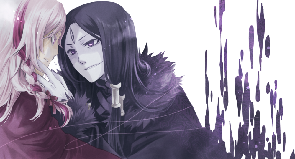 black_hair, braids, elefseus, long_hair, pink_hair, ribbon, smile, sound_horizon
