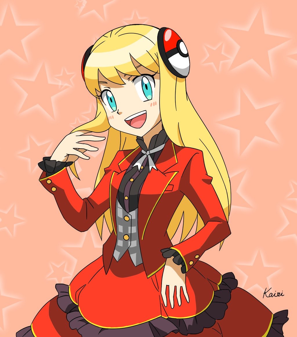 1girl, blonde_hair, blue_eyes, frills, looking_at_viewer, pokemon, pokemon_(game), pokemon_co-master