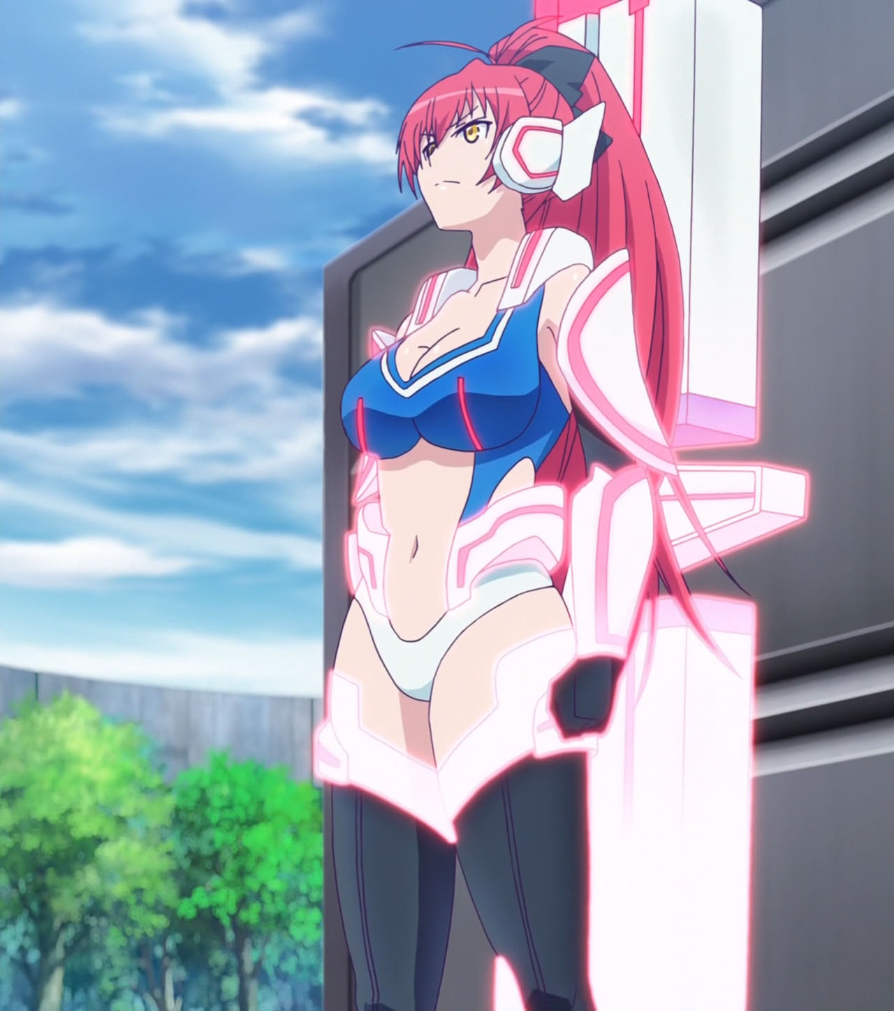 boots, highres, masou_gakuen_hxh, ponytail, redhead, scarlett_fairchild, screencap, thigh-highs