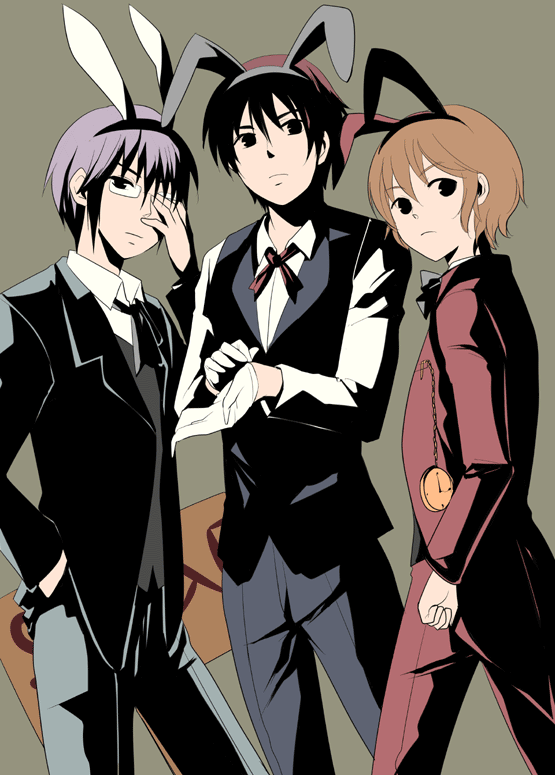 amanattou, animal_ears, asahina_mitsuru, bunny_ears, formal, genderswap, glasses, gloves