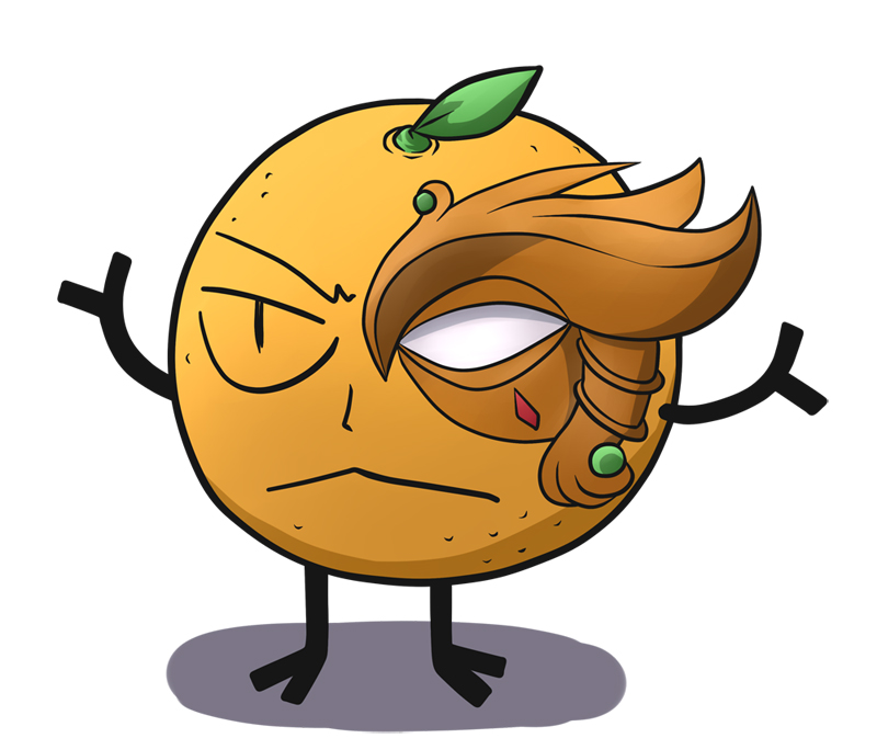code_geass, food, fruit, jeremiah_gottwald, kusaba_(kusabashiki), no_humans, orange, solo