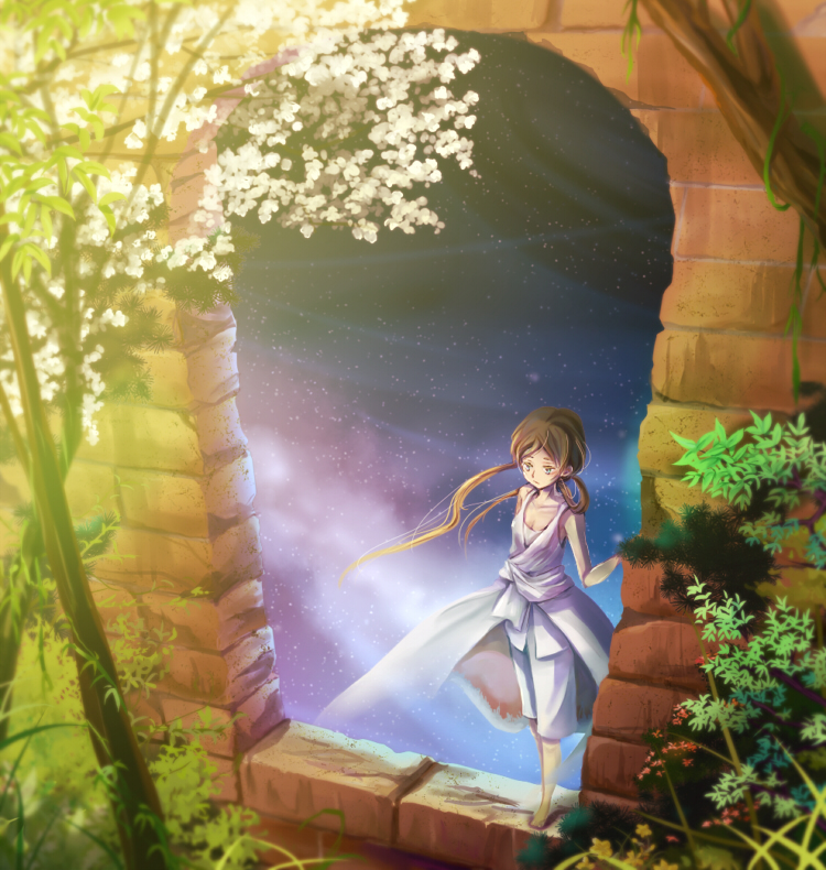 1girl, blonde_hair, collarbone, flower, green_eyes, idu, jitome, long_hair